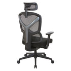 Pro-line II - Fauteuil Ergonomic avec haut dossier en maille et siège en tissu avec appui-tête-Siège en tissu épais rembourré 