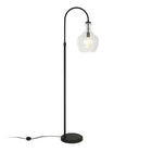 Hudson&Canal - Lampadaire Verona Arc avec abat-jour en verre - Bronze noirci/grainé-Comprend un cordon de 8 pieds avec interrupteur au pied