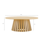 Manhattan Comfort - Table basse moderne Layla 90 cm, chêne naturel-Base conique à lattes unique offrant stabilité et touche moderne