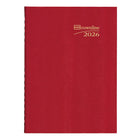 Brownline - 2026 Agenda quotidien CoilPro avec couverture rigide et reliure spirale double - 10 po x 7-7/8 po - Rouge - Anglais-Grande sections lignées en demi-teinte pour l'inscription de notes