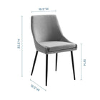 Modway Viscount Upholstered Fabric Dining Chairs - Black/Light Grey - 2 Pack-Polyester Fabric Upholstery