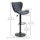 HOMCOM - Tabourets de bar pivotants réglables en cuir PU - noir - paquet de 2-Le repose-pieds inférieur permet à vos jambes de se détendre 
