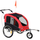 Aosom 2-in-1 Pet Stroller and Wagon - Red-2-in-1 design, can be used as a pet trailer or pet stroller 