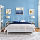 Modway Estate Queen Bed - White-Sturdy Powder Coated Steel Frame