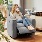 HOMCOM Power Recliner with USB Ports - Dark Grey-8.7" (22 cm) doll-cotton backrest offers a cosy feel
