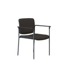 Nightingale Cricket II Side Chair With Flared Arms - Black-Frame finish is high impact epoxy powder coat, electro-statically applied for corrosion resistance,standard in semi-gloss black