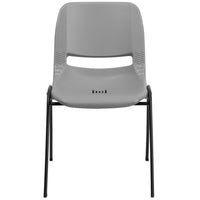 Flash Furniture HERCULES Series Grey Ergonomic Shell Stack Chair-Multipurpose Stack Chair