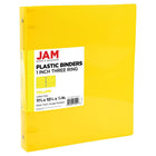 JAM Paper - Classeur en plastique de 2 -5 cm - jaune - 3 anneaux-Couleur : Jaune | Soyez élégant et organisé avec des classeurs colourés.
