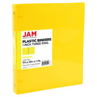 JAM Paper - Classeur en plastique de 2 -5 cm - jaune - 3 anneaux-Couleur : Jaune | Soyez élégant et organisé avec des classeurs colourés.