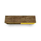 Manhattan Comfort Liberty MDP and MDF 62.99"W TV Stand, Rustic Brown and Yellow (201AMC94)-Fashionable Splayed Legs made from Solid Wood for Extra Durability.