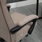 Vinsetto High Back Linen Computer Desk Chair - Brown-Colour: Brown