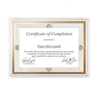 St. James Glass Frames for Certificates, Diplomas & Documents - Decorative Border - Gold Foil -  8.5" x 11" - 2 Pack-To proudly showcase important documents, the frameless design adds a touch of elegant refinement