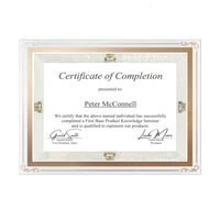St. James Glass Frames for Certificates, Diplomas & Documents - Decorative Border - Gold Foil -  8.5" x 11" - 2 Pack-To proudly showcase important documents, the frameless design adds a touch of elegant refinement