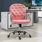 Vinsetto 360-Degree Swivel Computer Desk Chair - Pink-Adjust the seat height to suits your needs during prolonged hours of working