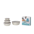 Mepal Cirqula Bowls - Set of 4 - 350+750 mL, 1.25+2.25L/12+25+47+76oz - White-Dishwasher Safe