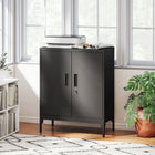 HOMCOM - Armoire de rangement en métal avec serrure - noir-Portes verrouillables avec deux clés pour garder vos documents et effets personnels en sécurité 