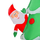 HOMCOM 7' Inflatable Christmas Tree with Santa Claus Decoration-Material: Polyester 