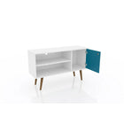 Manhattan Comfort Liberty 42.52" TV Stand, White/Aqua Blue (212BMC63)-Recommended for a 32" -46" TV.