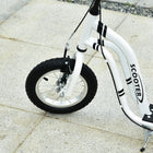 Aosom Youth Kick Scooter with 12'' Inflatable Rubber Wheel - White-Wide textured foot deck anti-slip and help to maintain balance 