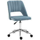 Vinsetto Armless Swivel Computer Desk Chair - Sky Blue-Simple line design with thick padding for extra comfort