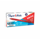 Paper Mate InkJoy 100 RT Ballpoint Pens - 1.0mm - Red - 12 Pack-Triangular shape for comfort and control