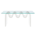 Modway - Ondine Plateau en verre Table basse - Blanc-7