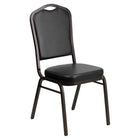 Flash Furniture – Chaise de banquet empilable Hercules à dossier en couronne, tissu noir avec cadre à veine cuivre-Capacité de poids de 500 lb