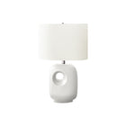 Monarch Specialties 26" H Contemporary Table Lamp - White Ceramic / Ivory / Cream Shade-Contemporary 26"h table lamp featuring a sleek white ceramic base with a stylish cut-out design, perfectly blending modern aesthetics with functionality to brighten up any living room, office, or bedroom