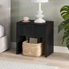 Hudson&Canal Kenslow 24" Nightstand - Black Grain-Base, top, and drawer are crafted of sturdy MDF in a black grain finish
