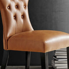 Modway Silhouette Dining Vinyl Side Chair - Tan-Seven Centrally Placed Buttons