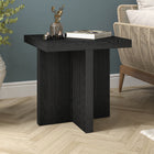 Hudson&Canal Boden 22"W Square Side Table - Black Grain-Features easy assembly