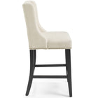 Modway Baron Upholstered Fabric Counter Stool - Beige - Set of 2-Solid Rubberwood Legs