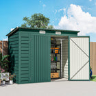 Outsunny 8 x 4FT Outdoor Storage Shed - Green-Galvanized steel structure is solid and suitable for outdoor use
