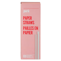 Perk - Paille en papier - Blanc - Paquet de 100-7,75 po de longueur