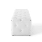 Modway Amour 60" Tufted Button Entryway Faux Leather Bench - White-5