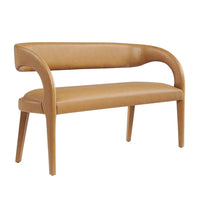 Modway Pinnacle Vegan Leather Accent Bench - Tan-Modern Accent Bench