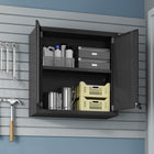 Manhattan Comfort Fortress Modern Garage Cabinet 2-Piece Set - 30" W x 30.3" H - Charcoal Grey-Wall Brackets Included for Product Durability