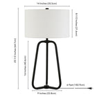 Hudson&Canal - Lampe de table Marduk de 65 cm de haut avec abat-jour en tissu - Bronze noirci/blanc-Nettoyer avec un chiffon doux et sec, sans produits chimiques agressifs ni produits de nettoyage abrasifs