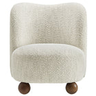 Modway Monroe Boucle Fabric Accent Chair - Pearl Walnut-Assembly Required