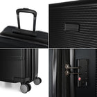 Bugatti Brussels 3-Piece Hardside Luggage Set - ABS - Black-Reinforced top handle on all models and Reinforced side handle on medium and large models