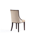 Manhattan Comfort - Lot de 2 chaises de salle à manger traditionnelles Grand 18,5 po en similicuir et velours, coloris beige-Livré chez vous entièrement assemblé Aucun assemblage requis