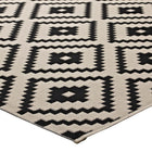 Modway Perplex Geometric Diamond Trellis Indoor/Outdoor Area Rug - 8 ft W x 10 ft L - Black/Beige-High Density / Machine-Woven
