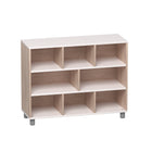 Beleduc Furniture - Palermo Closed Back 8-Cube 3-Layer Classroom Wooden Shelf - Natural Grain-3 layer 8 compartment cabinet