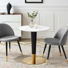Modway - Zinque 28 po Table à manger, Or Blanc-Plateau en MDF