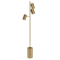 Hudson&Canal - Lampadaire Dorset 3 lumières avec abat-jour en métal - Laiton/Laiton-Style contemporain moderne pour votre salon, bureau, chambre ou coin lecture