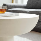 Modway Caspian Round Concrete Coffee Table - White-Protective Felt Pads