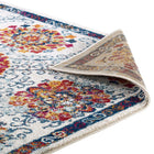 Modway Entourage Kensie Distressed Floral Moroccan Trellis Area Rug - 5 ft W x 8 ft L - Ivory Blue Red Orange Yellow-8
