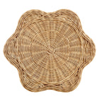 Modway Erika Scalloped Natural Rattan Side Table - Natural-Doubles as Stool