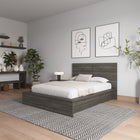 Nexera - Tête de Lit double James En Chêne Gris-Options de finition en chêne : Fabriqué à partir de bois d'ingénierie dans une finition chêne brun clair ou chêne blond naturel, ajoutant une touche de beauté naturelle à votre espace avec sa variation de couleur de grain unique