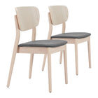 Zuo Kellua Dining Chair - Grey/Natural - Set of 2-Assembly required